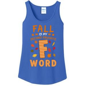 Fall Is My Second Favorite F Word Thanksgiving Fall Autumn Meaningful Gift Ladies Essential Tank