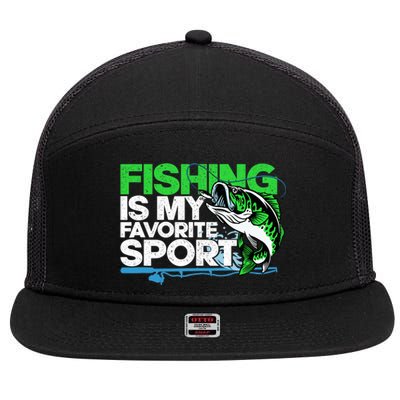 Fishing Is My Favorite Sport Fisherman 7 Panel Mesh Trucker Snapback Hat