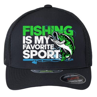 Fishing Is My Favorite Sport Fisherman Flexfit Unipanel Trucker Cap