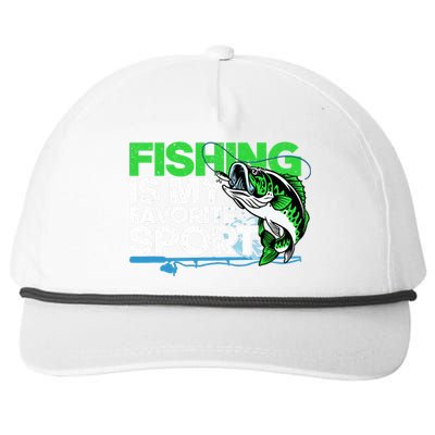 Fishing Is My Favorite Sport Fisherman Snapback Five-Panel Rope Hat