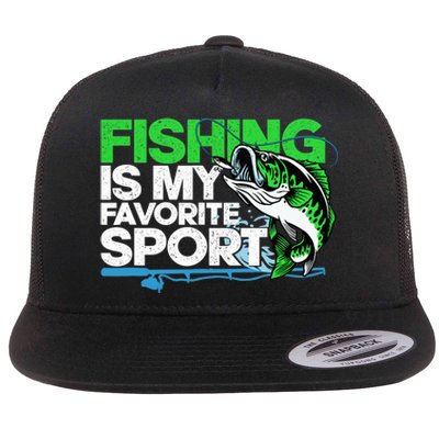 Fishing Is My Favorite Sport Fisherman Flat Bill Trucker Hat