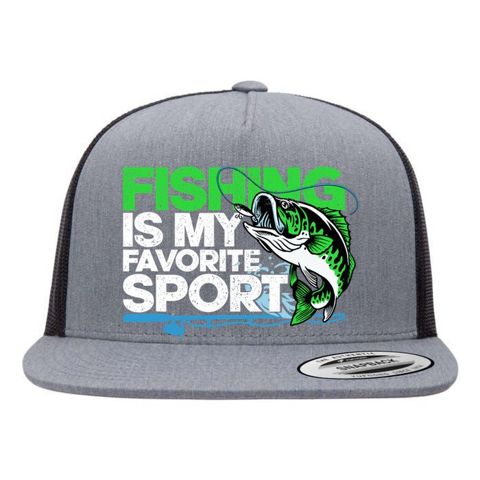 Fishing Is My Favorite Sport Fisherman Flat Bill Trucker Hat