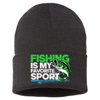 Fishing Is My Favorite Sport Fisherman Sustainable Knit Beanie