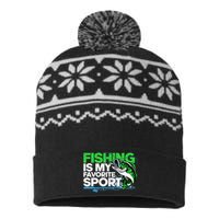 Fishing Is My Favorite Sport Fisherman USA-Made Snowflake Beanie