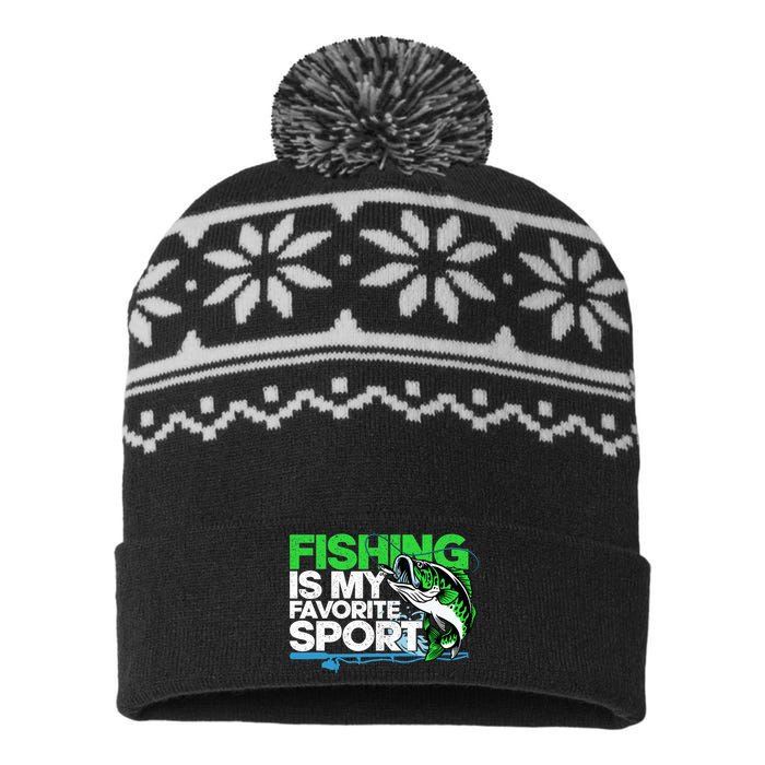 Fishing Is My Favorite Sport Fisherman USA-Made Snowflake Beanie