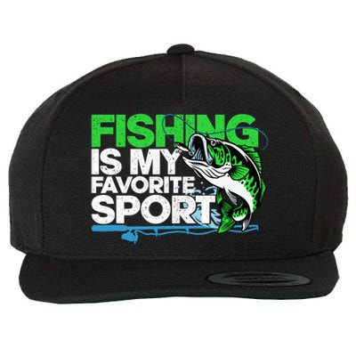 Fishing Is My Favorite Sport Fisherman Wool Snapback Cap