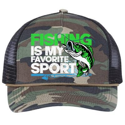 Fishing Is My Favorite Sport Fisherman Retro Rope Trucker Hat Cap