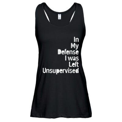 Funny In My Defense I Was Left Unsupervised Ladies Essential Flowy Tank