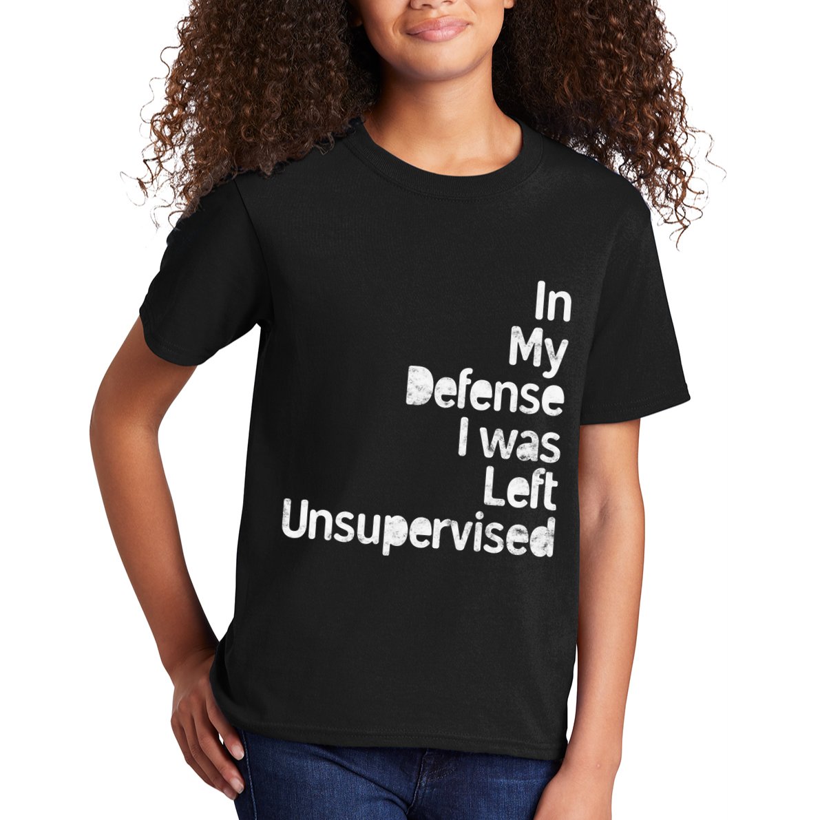 Funny In My Defense I Was Left Unsupervised Kids T-Shirt
