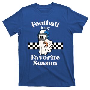 Football Is My Favorite Season Ghost Retro Halloween Cute Gift T-Shirt