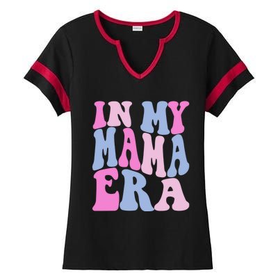 Funny In My Mama Era Lover Groovy Retro Mom Mothers Day Ladies Halftime Notch Neck Tee