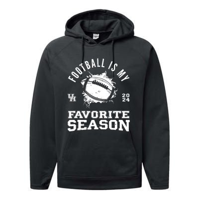 Football Is My Favorite Season Performance Fleece Hoodie