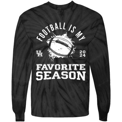 Football Is My Favorite Season Tie-Dye Long Sleeve Shirt