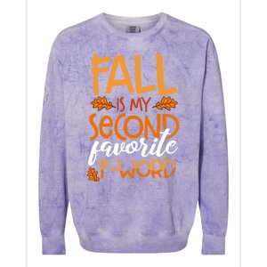 Fall Is My Second Favorite F Word Funny Autumn Gift Colorblast Crewneck Sweatshirt