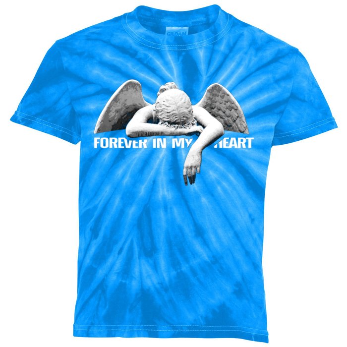 Forever In My Heart Angel Remembrance Honor Your Loved One Great Gift Kids Tie-Dye T-Shirt