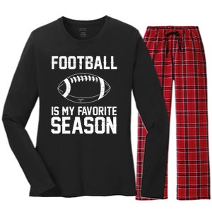 Football Is My Favorite Season Women's Long Sleeve Flannel Pajama Set 