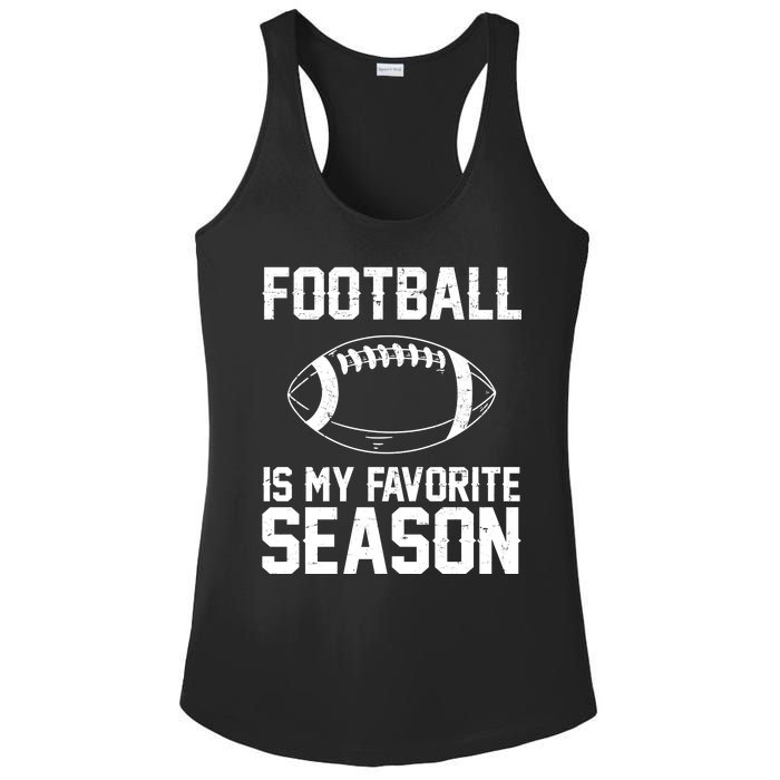 Football Is My Favorite Season Ladies PosiCharge Competitor Racerback Tank