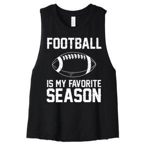 Football Is My Favorite Season Women's Racerback Cropped Tank