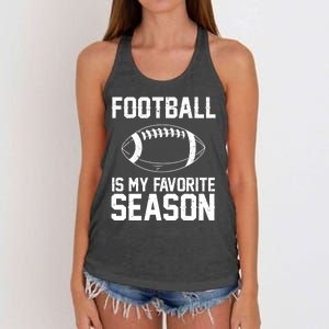 Football Is My Favorite Season Women's Knotted Racerback Tank