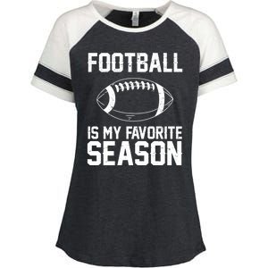 Football Is My Favorite Season Enza Ladies Jersey Colorblock Tee