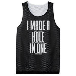 Funny I Made A Hole In One Disc Golf And Golfing Ace Gift Mesh Reversible Basketball Jersey Tank