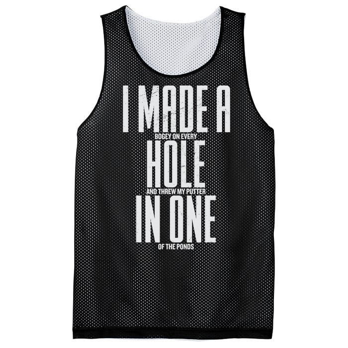 Funny I Made A Hole In One Disc Golf And Golfing Ace Gift Mesh Reversible Basketball Jersey Tank