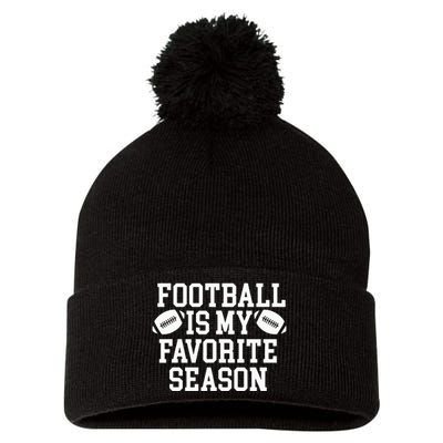 Football Is My Favorite Season Pom Pom 12in Knit Beanie