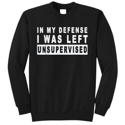 Funny In My Defense I Was Left Unsupervised Short Sleeve Sweatshirt