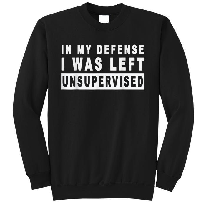 Funny In My Defense I Was Left Unsupervised Short Sleeve Sweatshirt