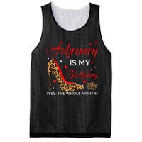 February Is My Birthday Yes The Whole Month High Heel Mesh Reversible Basketball Jersey Tank