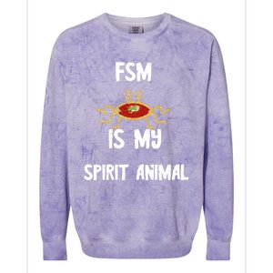 Fsm Is My Spirit Animal Pastafarian Flying Spaghetti Monster Cute Gift Colorblast Crewneck Sweatshirt