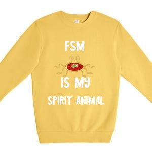 Fsm Is My Spirit Animal Pastafarian Flying Spaghetti Monster Cute Gift Premium Crewneck Sweatshirt