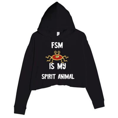 Fsm Is My Spirit Animal Pastafarian Flying Spaghetti Monster Cute Gift Crop Fleece Hoodie