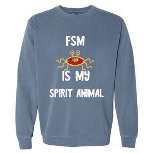 Fsm Is My Spirit Animal Pastafarian Flying Spaghetti Monster Cute Gift Garment-Dyed Sweatshirt