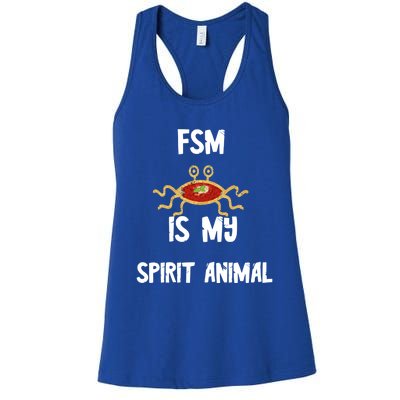 Fsm Is My Spirit Animal Pastafarian Flying Spaghetti Monster Cute Gift Women's Racerback Tank