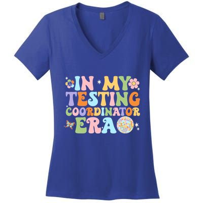 Funny In My Testing Coordinator Era Motivational Students Cute Gift Women's V-Neck T-Shirt