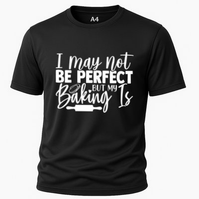 Funny I May Not Be Perfect But My Baking Is Cupcakes Design Gift Performance Shirt