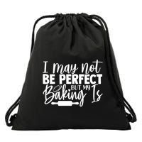 Funny I May Not Be Perfect But My Baking Is Cupcakes Design Gift Drawstring Bag