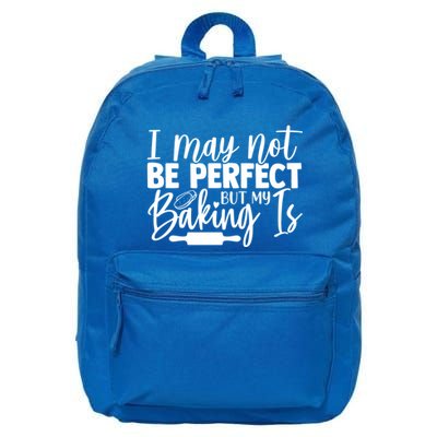 Funny I May Not Be Perfect But My Baking Is Cupcakes Design Gift 16 in Basic Backpack