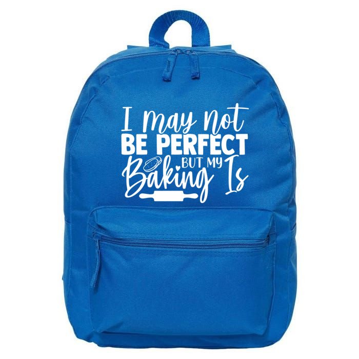 Funny I May Not Be Perfect But My Baking Is Cupcakes Design Gift 16 in Basic Backpack