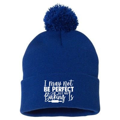 Funny I May Not Be Perfect But My Baking Is Cupcakes Design Gift Pom Pom 12in Knit Beanie