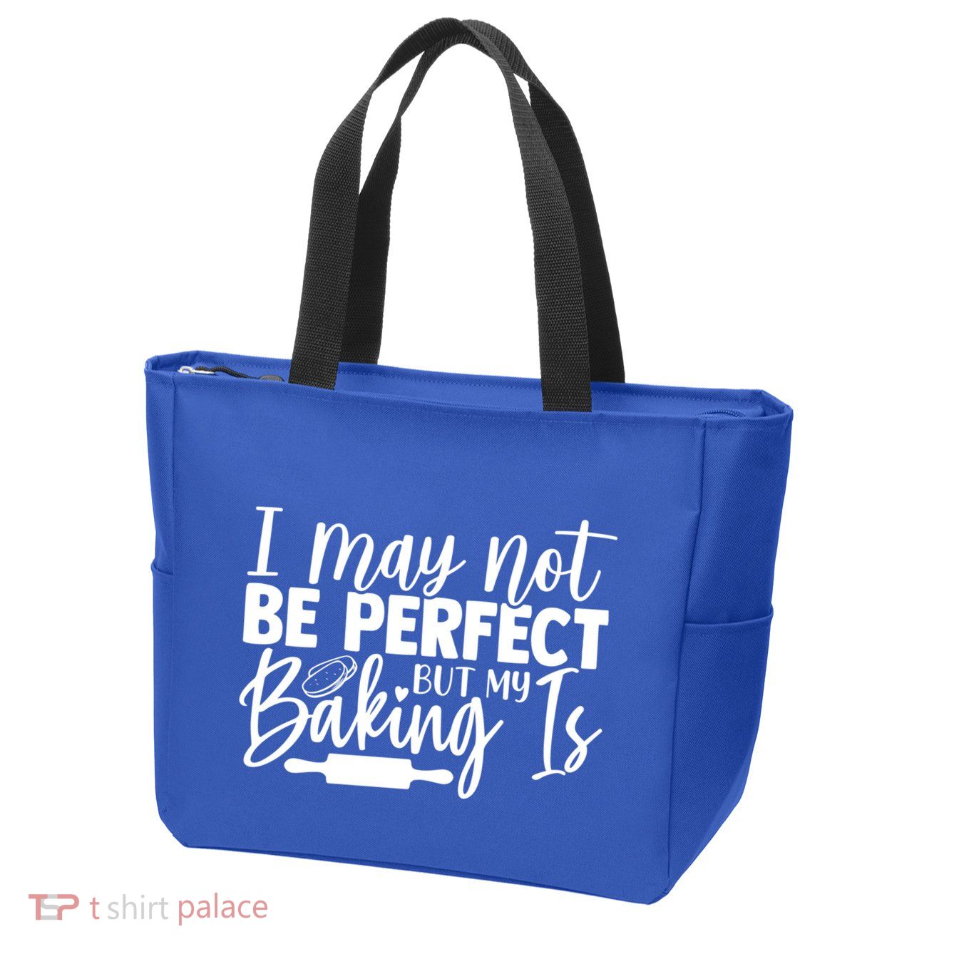 Funny I May Not Be Perfect But My Baking Is Cupcakes Design Gift Zip Tote Bag