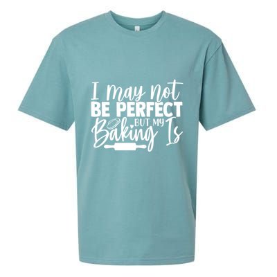 Funny I May Not Be Perfect But My Baking Is Cupcakes Design Gift Sueded Cloud Jersey T-Shirt