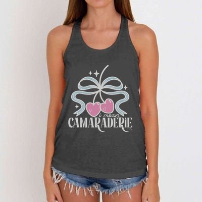 Funny I Mean Camaraderie Terriblay Women's Knotted Racerback Tank