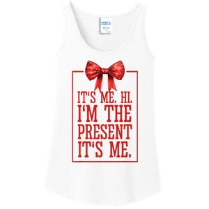 Funny ItS Me Hi IM The Present ItS Me Ladies Essential Tank