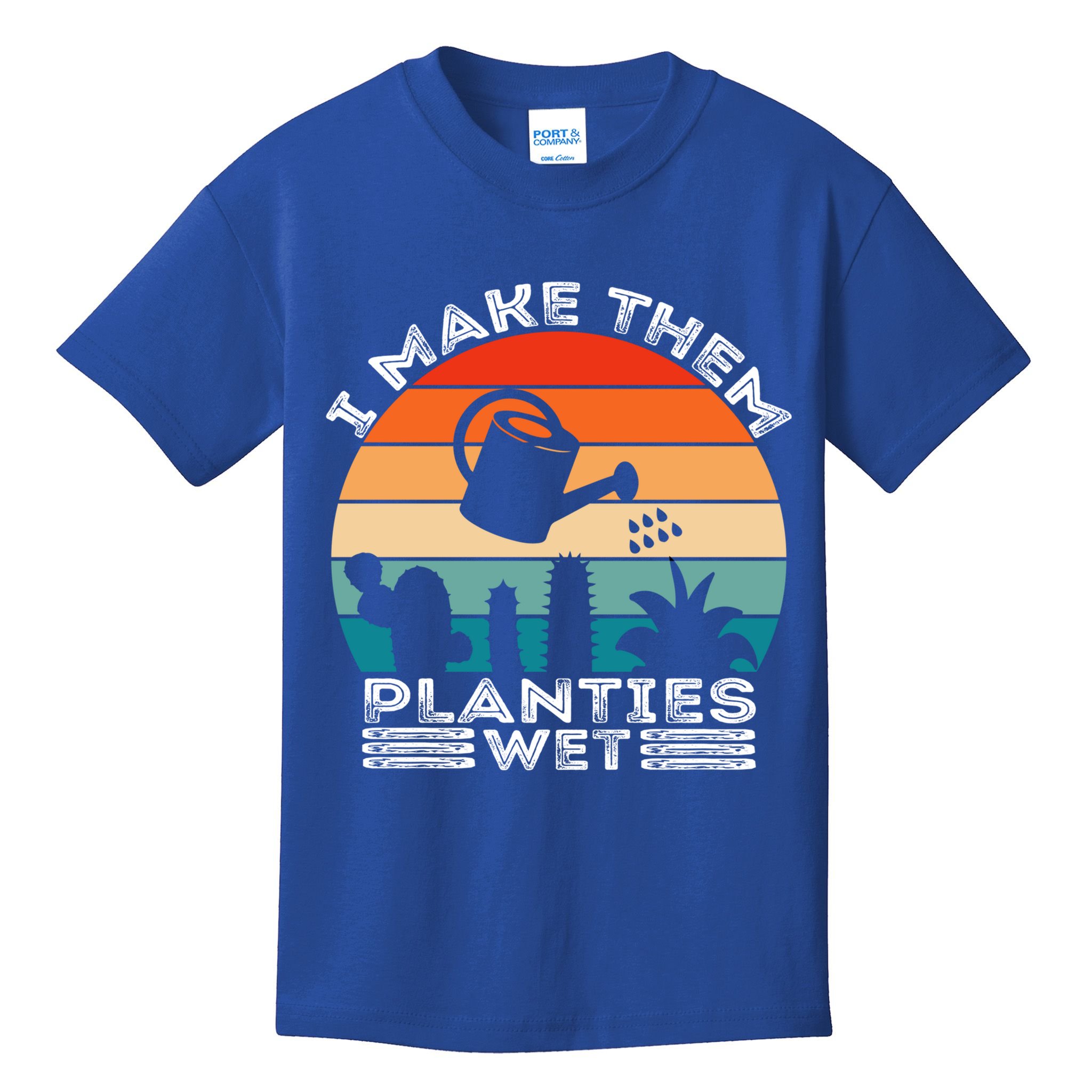Funny I Make Them Planties Wet Vintage Gardener Gardening Gift Kids T-Shirt