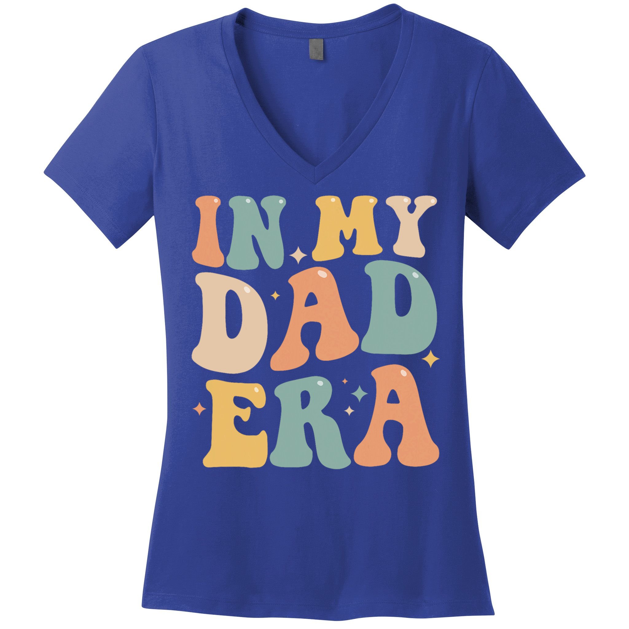 Funny In My Dad Era Lover Groovy Retro Daddy Fathers Day Gift Women's V-Neck T-Shirt