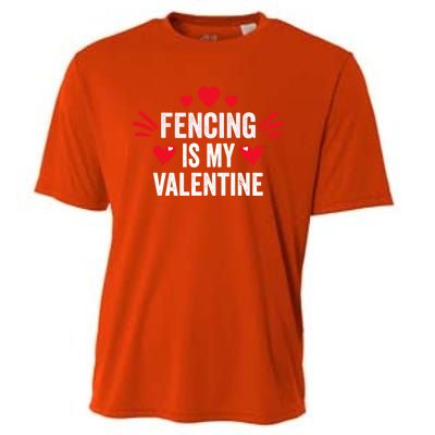 Fencing Is My Valentine Gift For Her Funny Fencer Player Gift Cooling Performance Crew T-Shirt