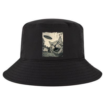 Funny Invasion Meme Vintage Alien Cat Ufo Selfie Cool Comfort Performance Bucket Hat