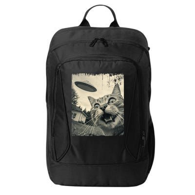 Funny Invasion Meme Vintage Alien Cat Ufo Selfie City Backpack